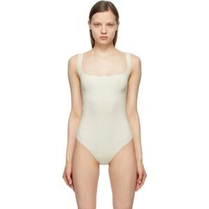 SKIMS Ribbed Stretch Cotton Scoop Neck Bodysuit Bone Beige Plus Size 4X